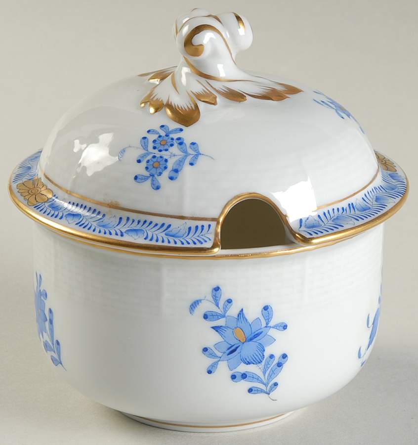 Chinese Bouquet Blue (AB) Jam/Jelly & Lid by Herend-1
