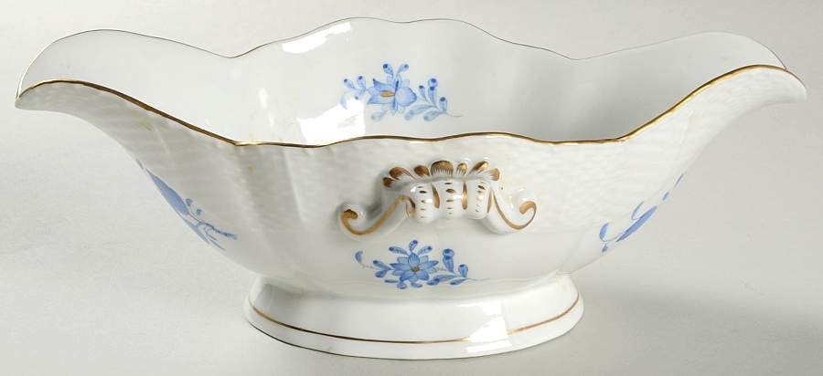 Chinese Bouquet Blue (AB) Open Sauce Boat by Herend-1