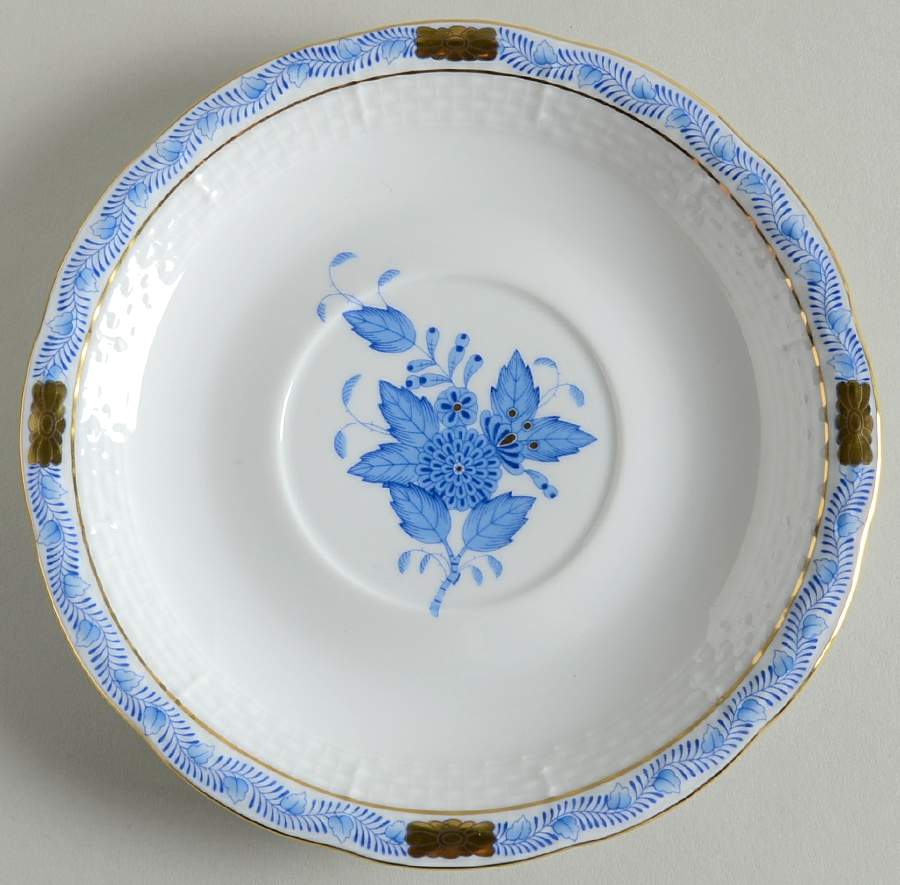Chinese Bouquet Blue (AB) Saucer for Cream Soup Bowl by Herend-1