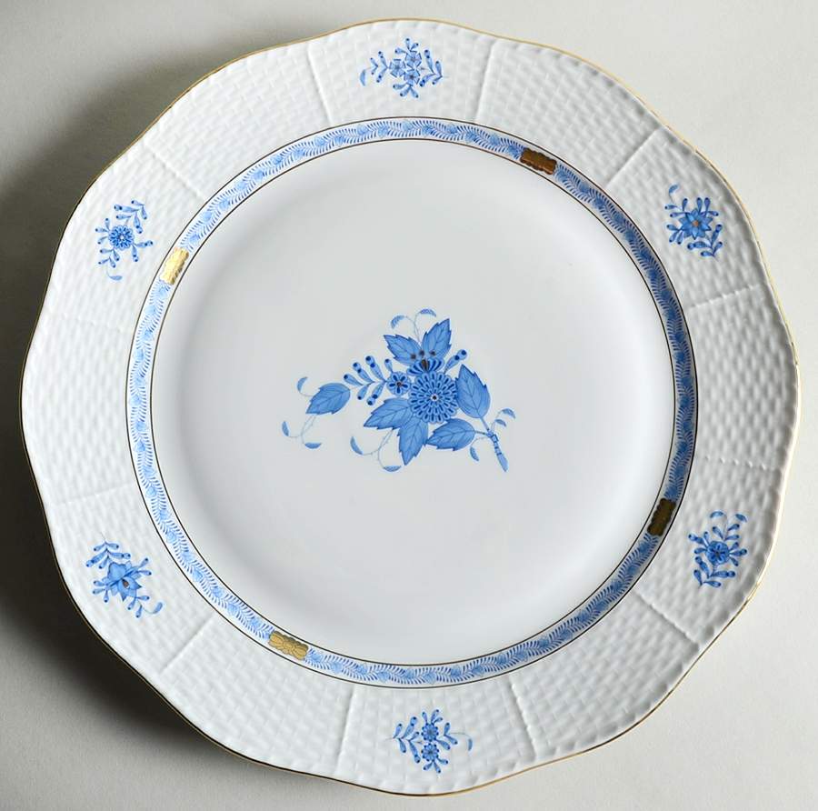 Chinese Bouquet Blue (AB) 13" Chop Plate (Round Platter) by Herend-1