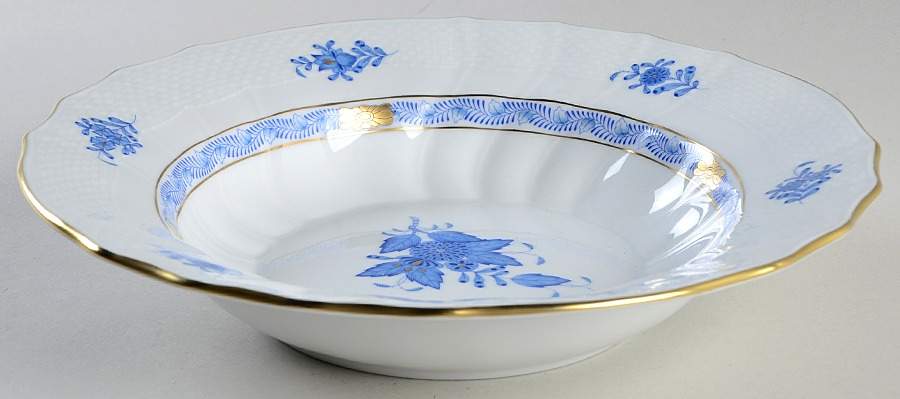 Chinese Bouquet Blue (AB) Large Rim Soup Bowl by Herend-1