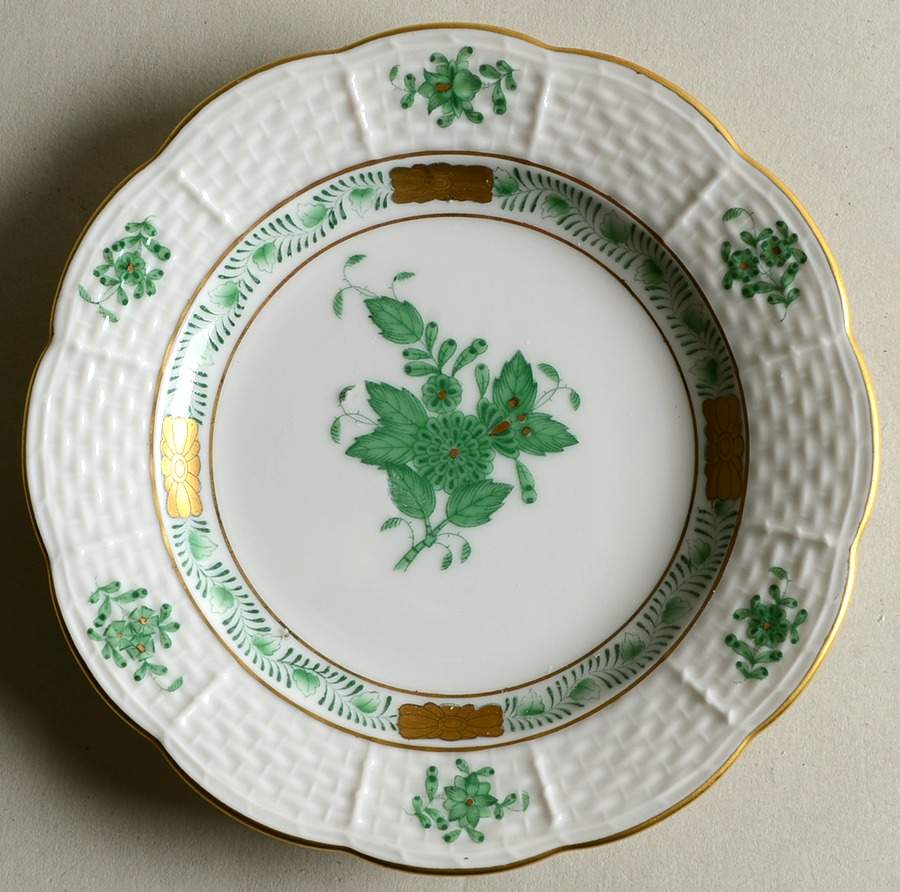 Chinese Bouquet Green (AV) Small Bread & Butter Plate by Herend-1