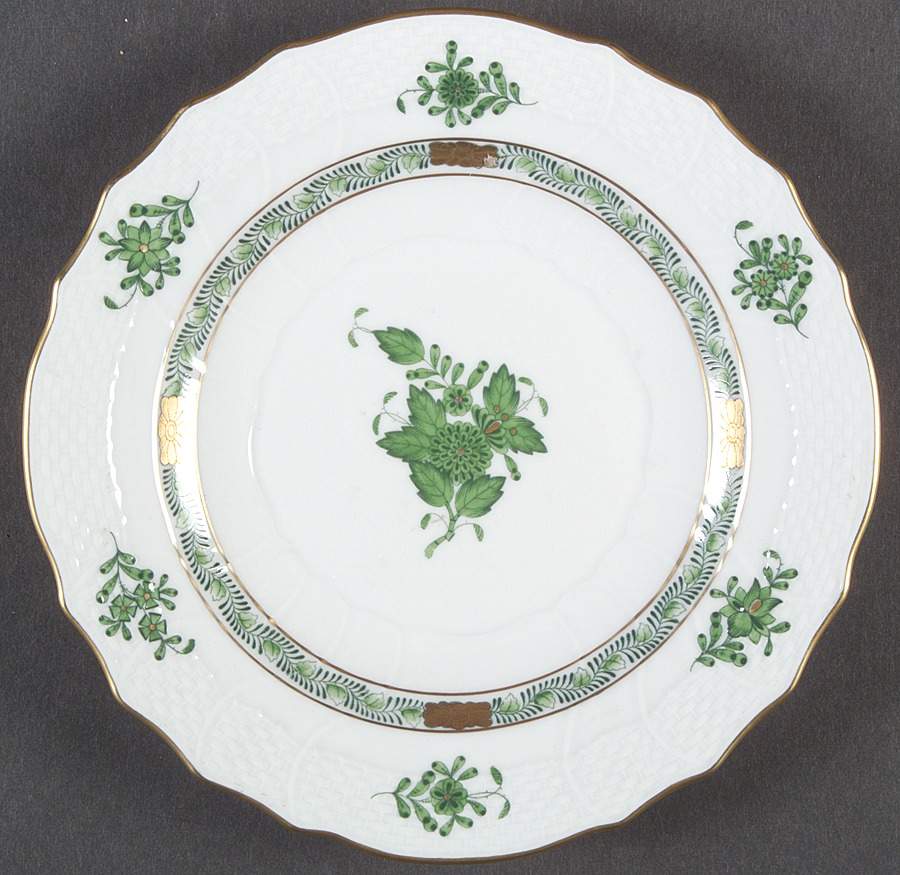 Chinese Bouquet Green (AV) Salad Plate by Herend-1