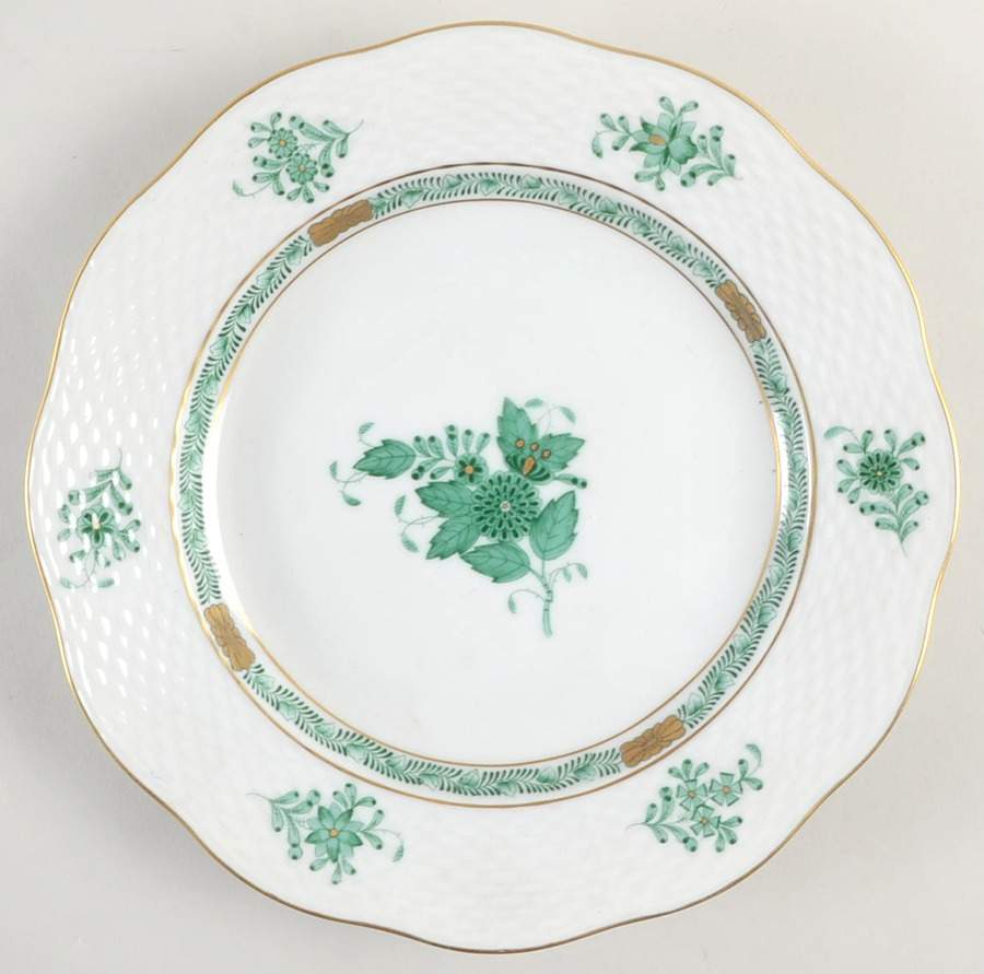 Chinese Bouquet Green (AV) Dessert Luncheon Plate by Herend-1