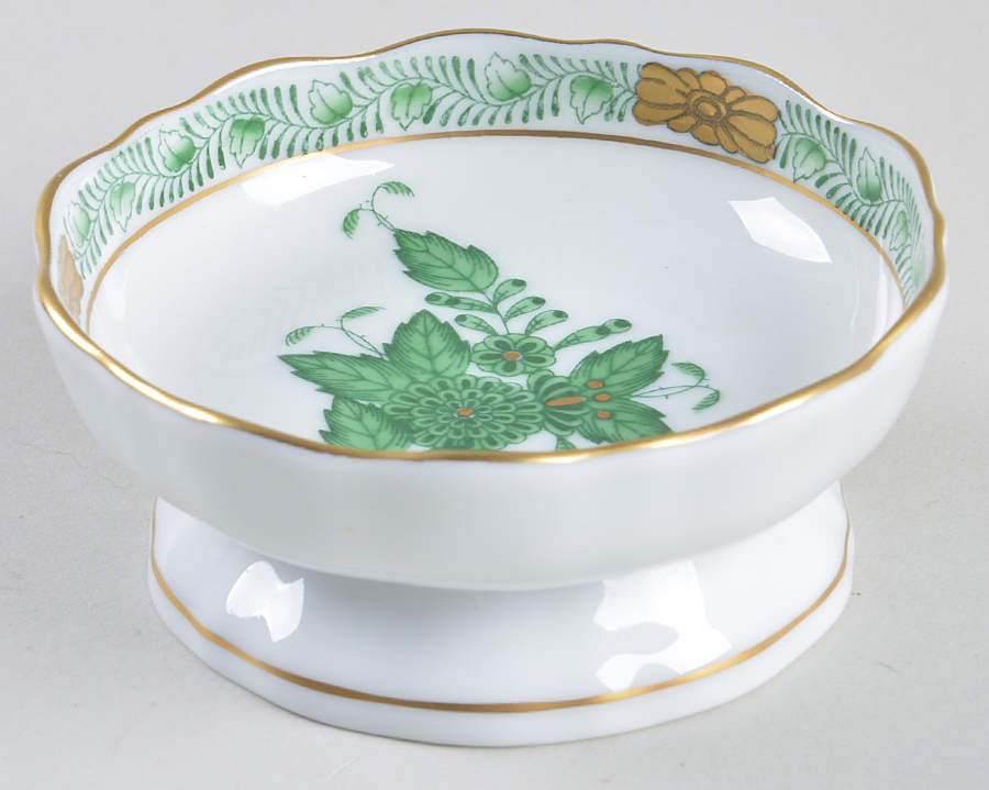 Chinese Bouquet Green (AV) Master Salt Dip by Herend-1