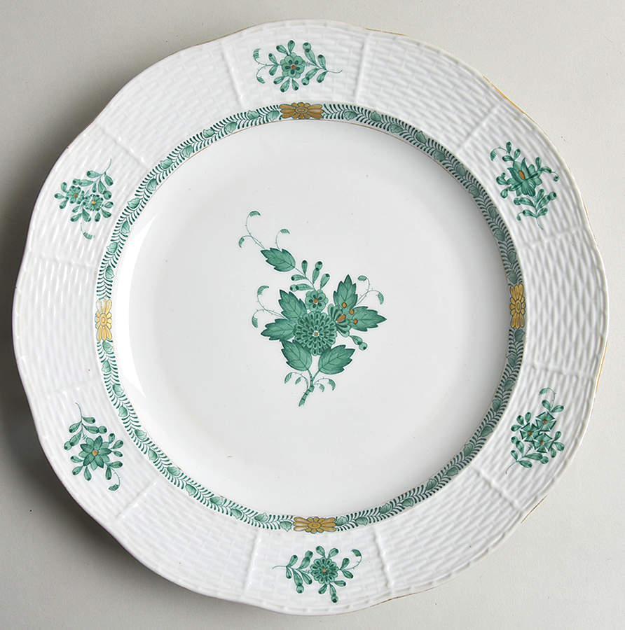 Chinese Bouquet Green (AV) Dinner Plate by Herend-1