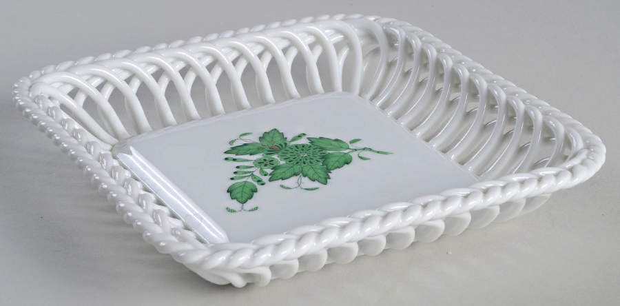 Chinese Bouquet Green (AV) 5" Square Tray by Herend-1