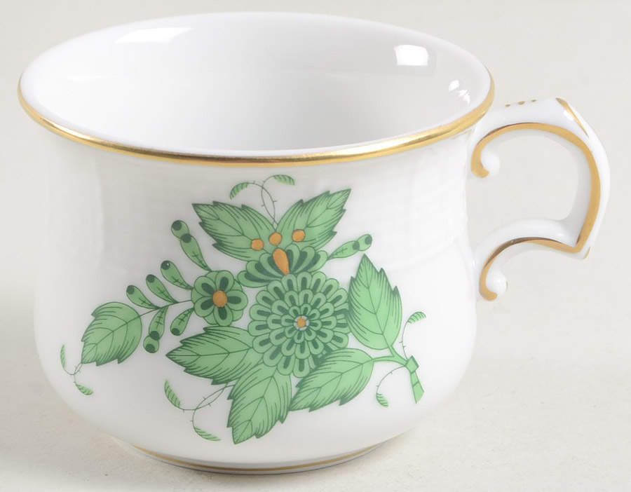 Chinese Bouquet Green (AV) Pot de Creme (2 Pc)-Base Only by Herend-1