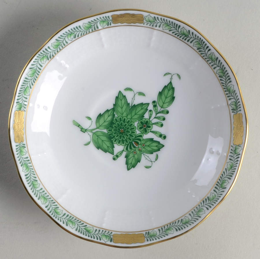 Chinese Bouquet Green (AV) Saucer for Flat Demitasse Cup by Herend-1