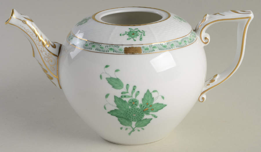 Chinese Bouquet Green (AV) Teapot No Lid by Herend-1
