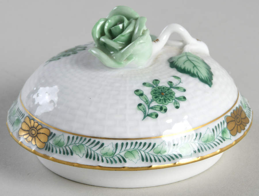 Chinese Bouquet Green (AV) Lid for 5" Ginger Jar by Herend-1