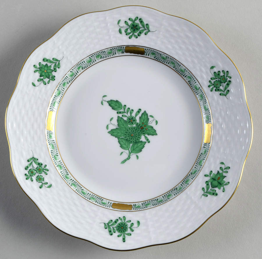 Chinese Bouquet Green (AV) Salad Plate by Herend-1