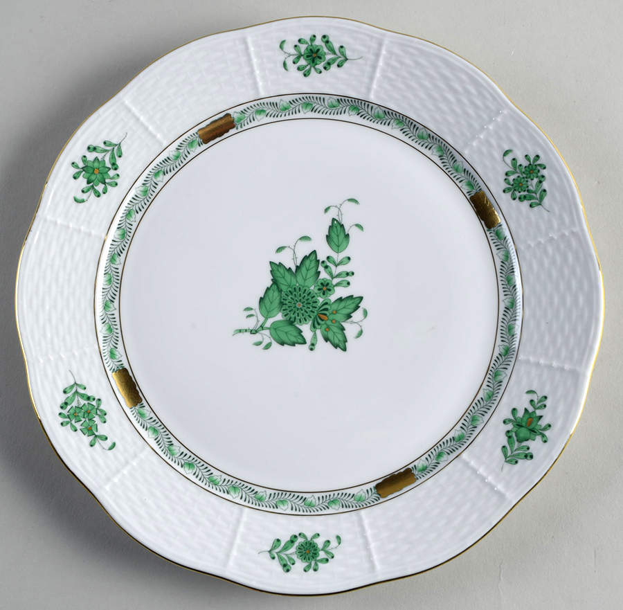 Chinese Bouquet Green (AV) Dinner Plate by Herend-1