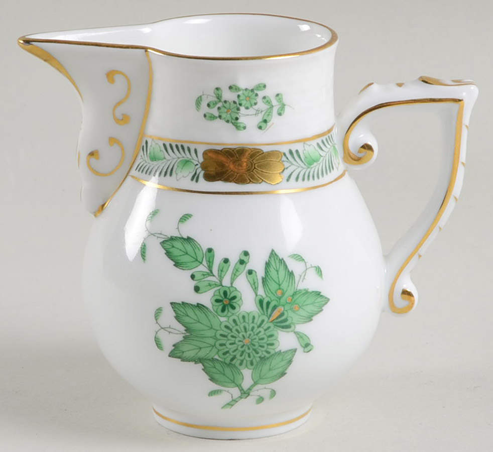 Chinese Bouquet Green (AV) Creamer by Herend-1