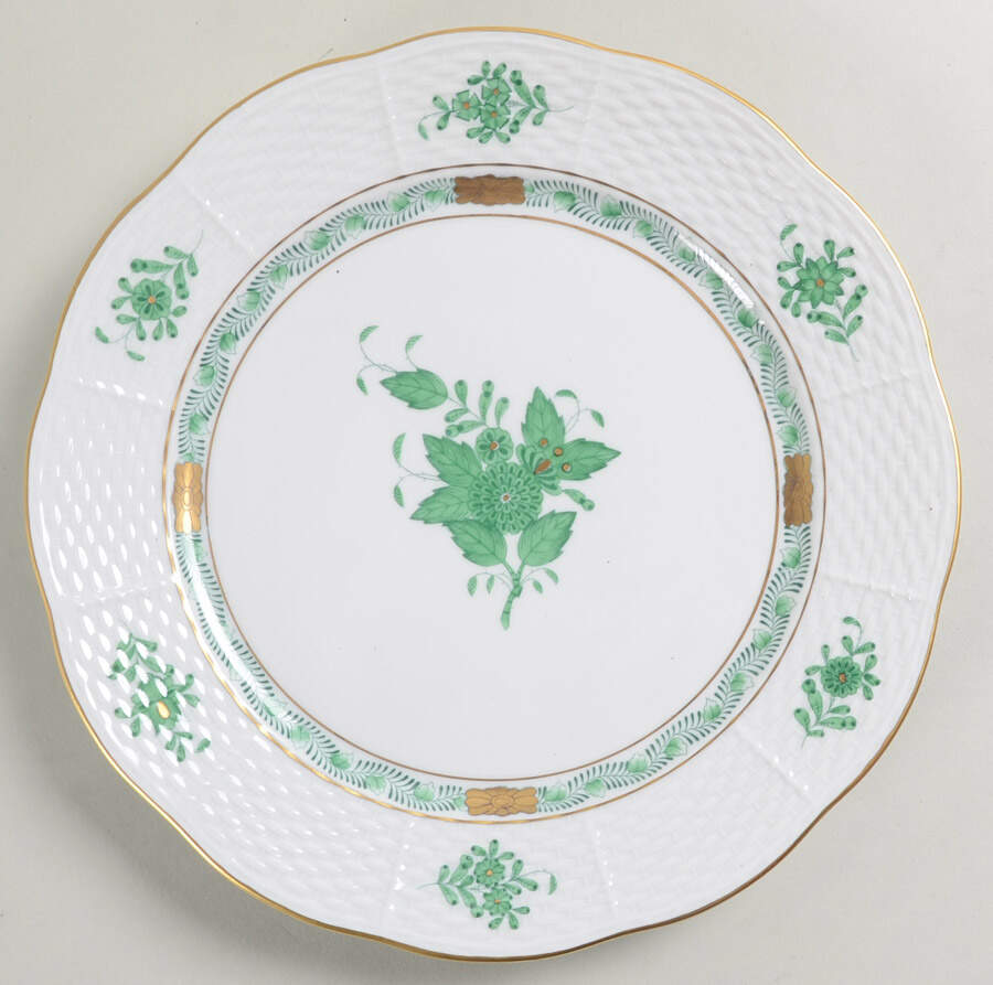 Chinese Bouquet Green (AV) Luncheon Plate by Herend-1