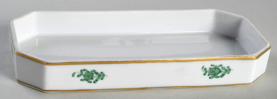 Chinese Bouquet Green (AV) Oblong Box No Lid by Herend-1