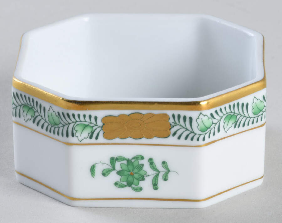 Chinese Bouquet Green (AV) Octagonal Box No Lid by Herend-1