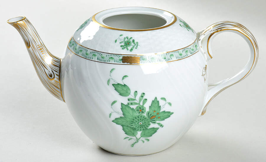 Chinese Bouquet Green (AV) Teapot No Lid by Herend-1