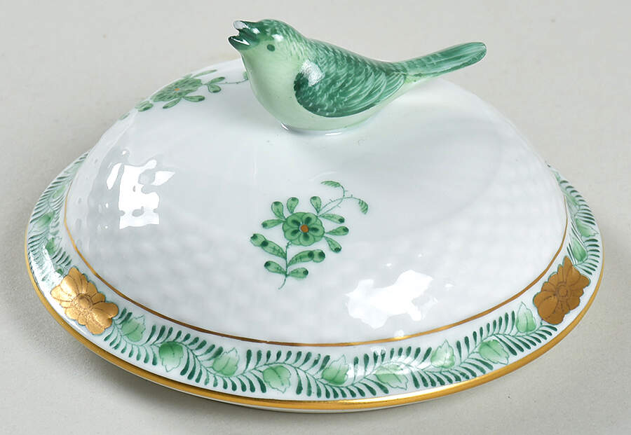 Chinese Bouquet Green (AV) Lid for Mini Sugar Bowl by Herend-1