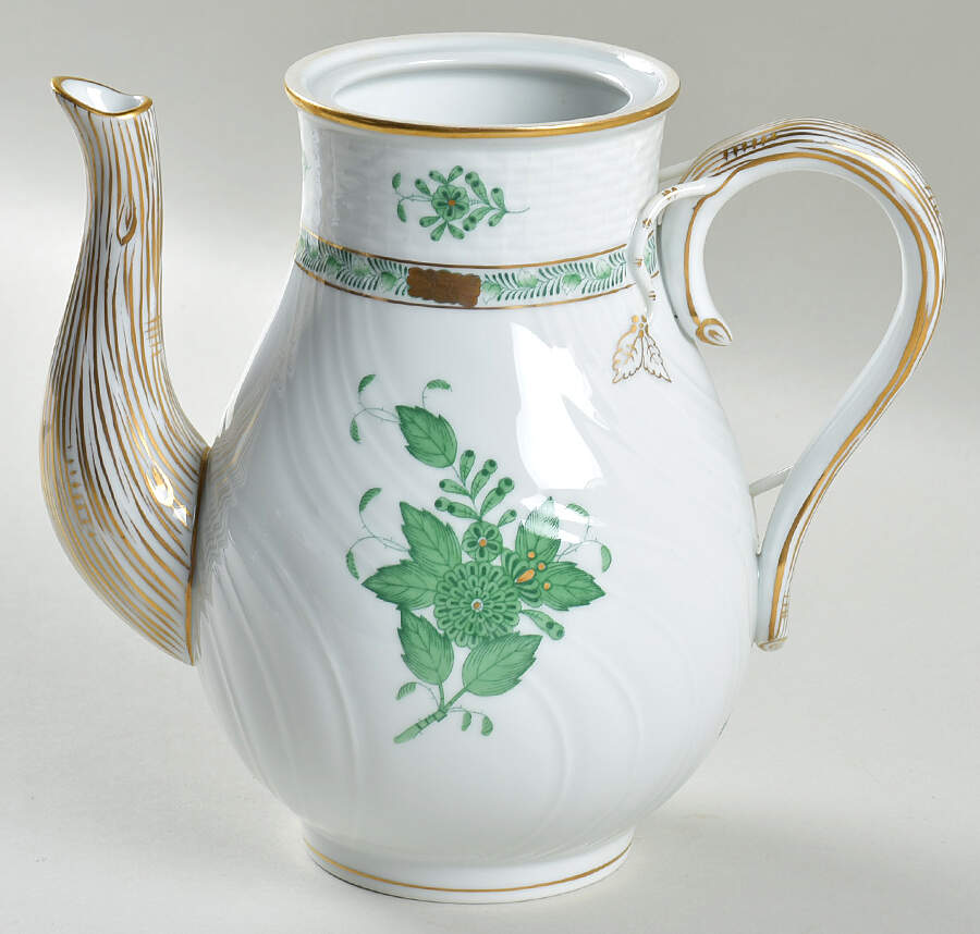 Chinese Bouquet Green (AV) Coffee Pot No Lid by Herend-1