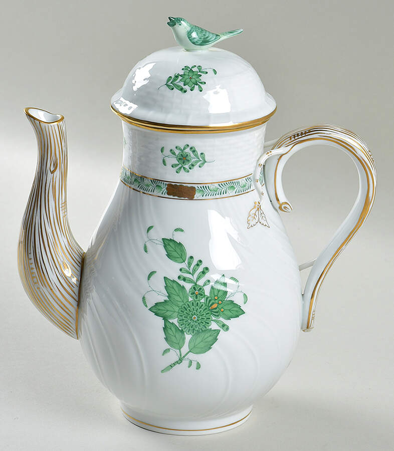 Chinese Bouquet Green (AV) Coffee Pot & Lid by Herend-1