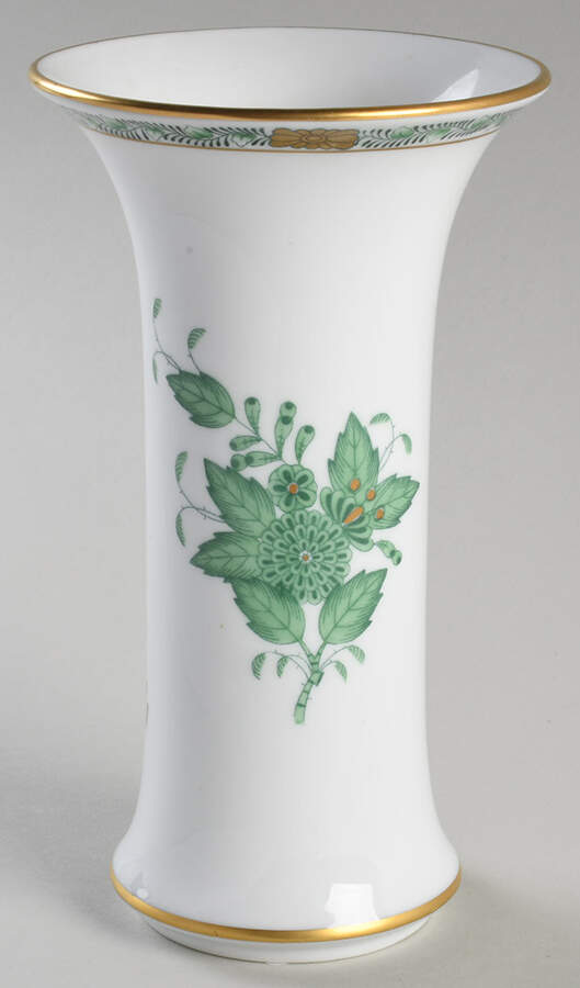 Chinese Bouquet Green (AV) 6" Flared Vase by Herend-1