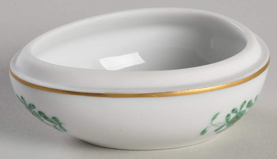 Chinese Bouquet Green (AV) Egg Box No Lid by Herend-1