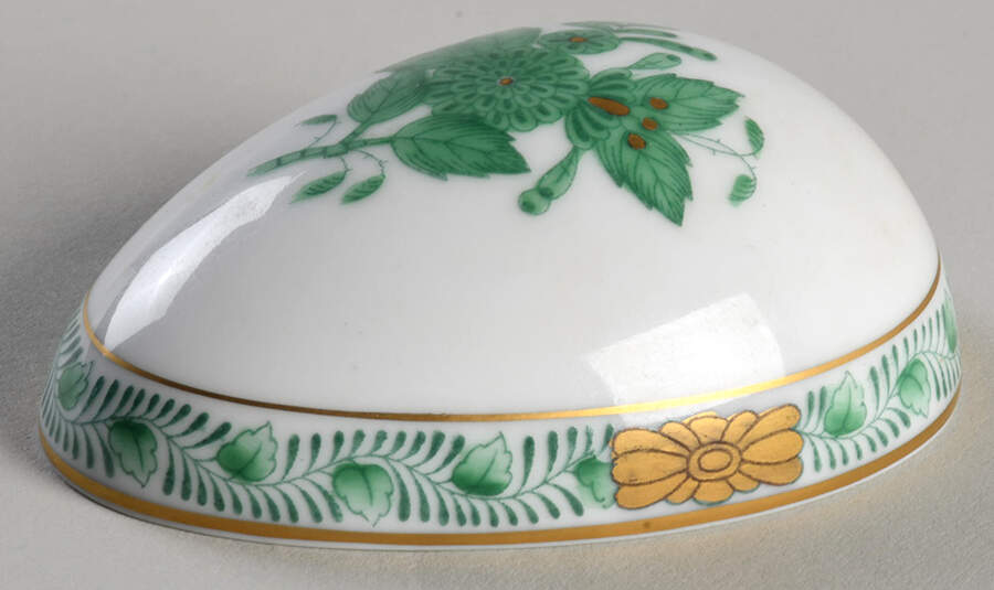 Chinese Bouquet Green (AV) Lid for Egg Box by Herend-1