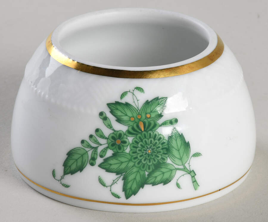 Chinese Bouquet Green (AV) Honey Pot No Lid by Herend-1