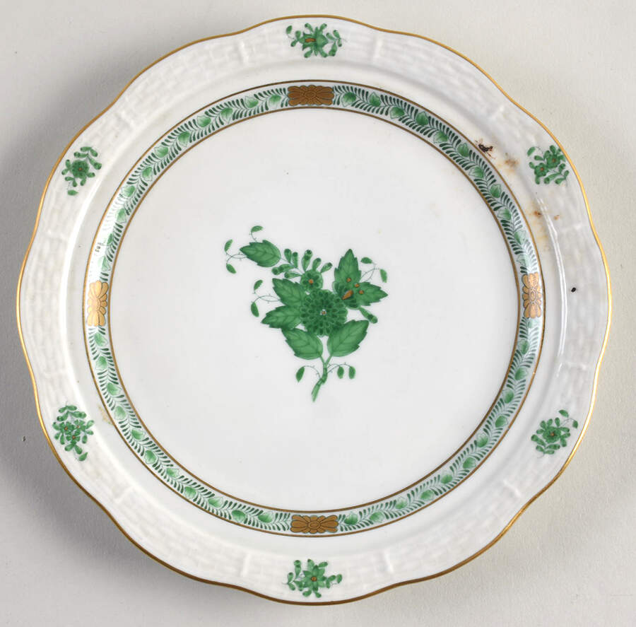 Chinese Bouquet Green (AV) Muffin Dish No Lid by Herend-1