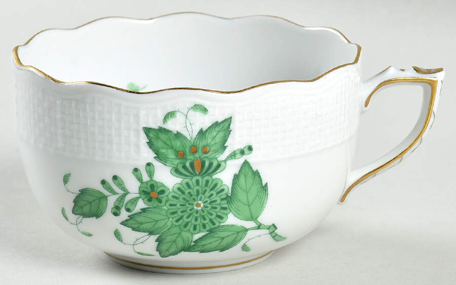 Chinese Bouquet Green (AV) Flat Cup by Herend-1