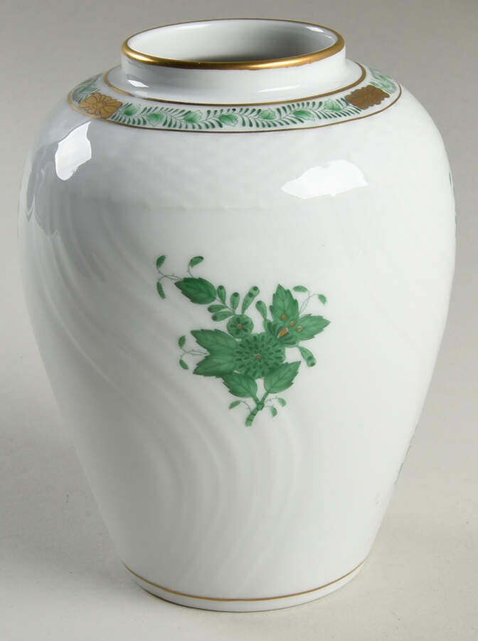 Chinese Bouquet Green (AV) Small Ginger Jar No Lid by Herend-1