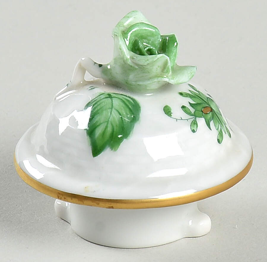 Chinese Bouquet Green (AV) Lid for Individual Coffee Pot by Herend-1