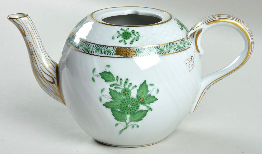 Chinese Bouquet Green (AV) Teapot No Lid by Herend-1