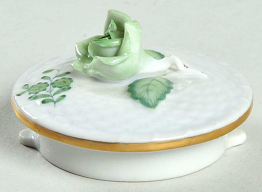 Chinese Bouquet Green (AV) Lid for Teapot by Herend-1