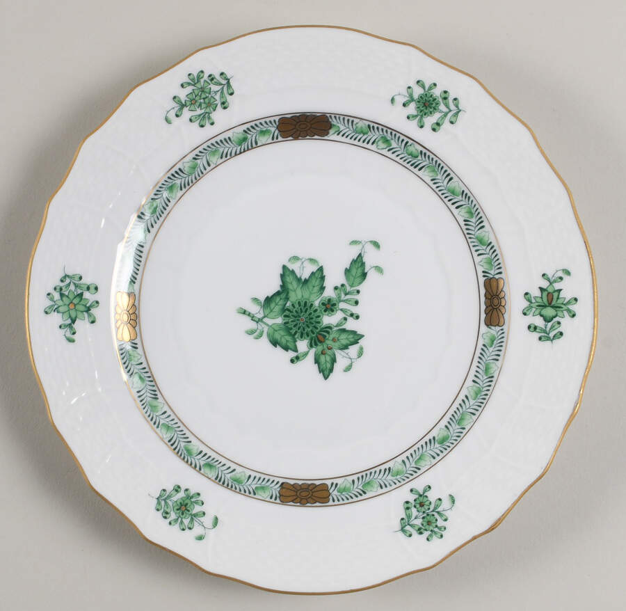 Chinese Bouquet Green (AV) Bread & Butter/Dessert Plate by Herend-1