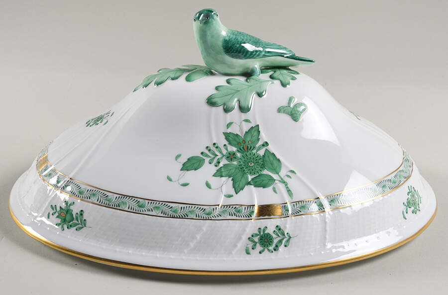 Chinese Bouquet Green (AV) Lid for Oval Tureen by Herend-1