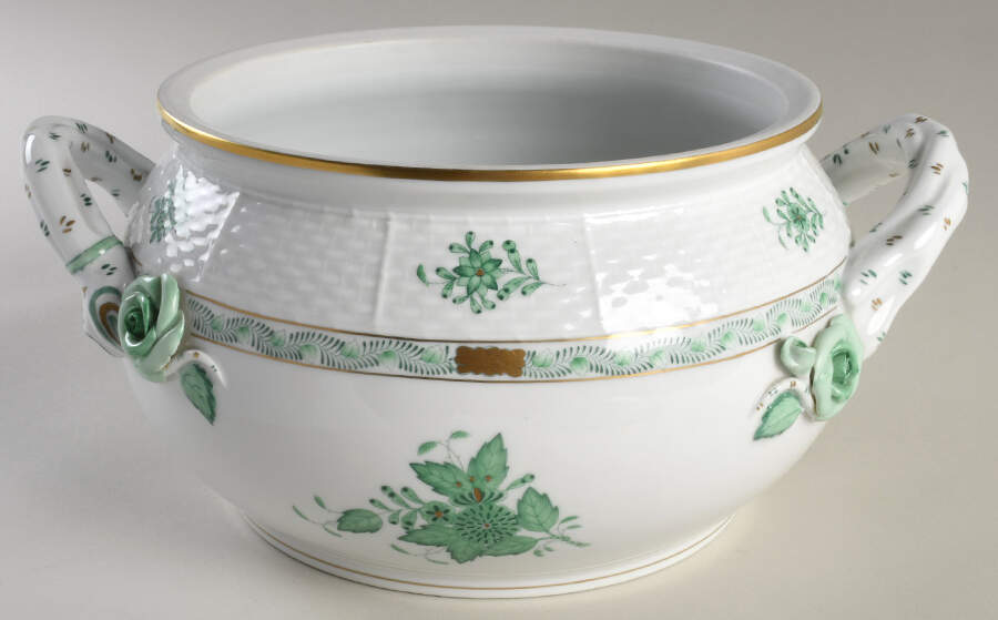 Chinese Bouquet Green (AV) Tureen No Lid by Herend-1