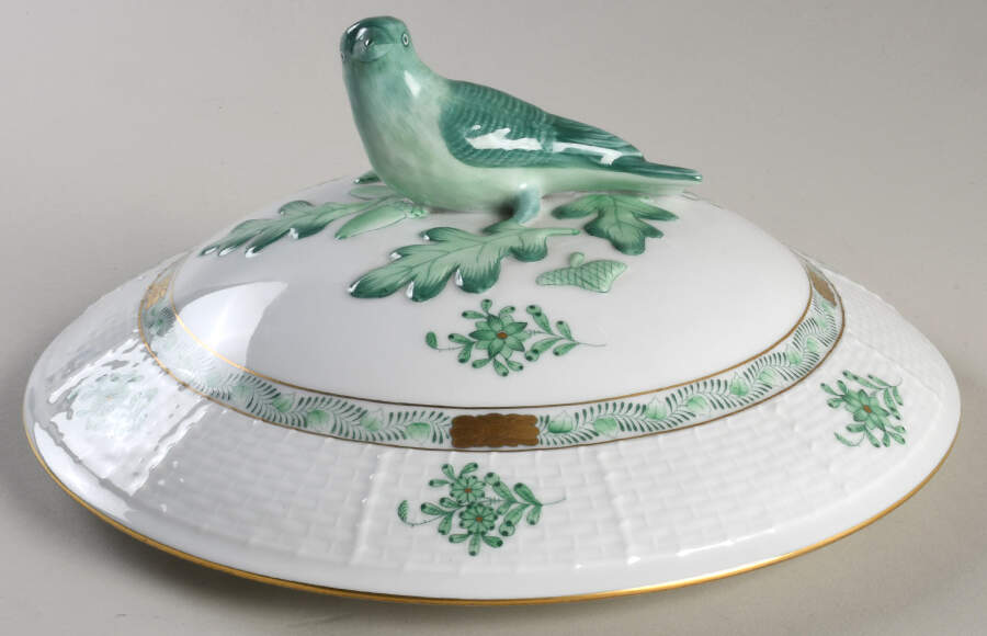 Chinese Bouquet Green (AV) Lid for Tureen by Herend-1