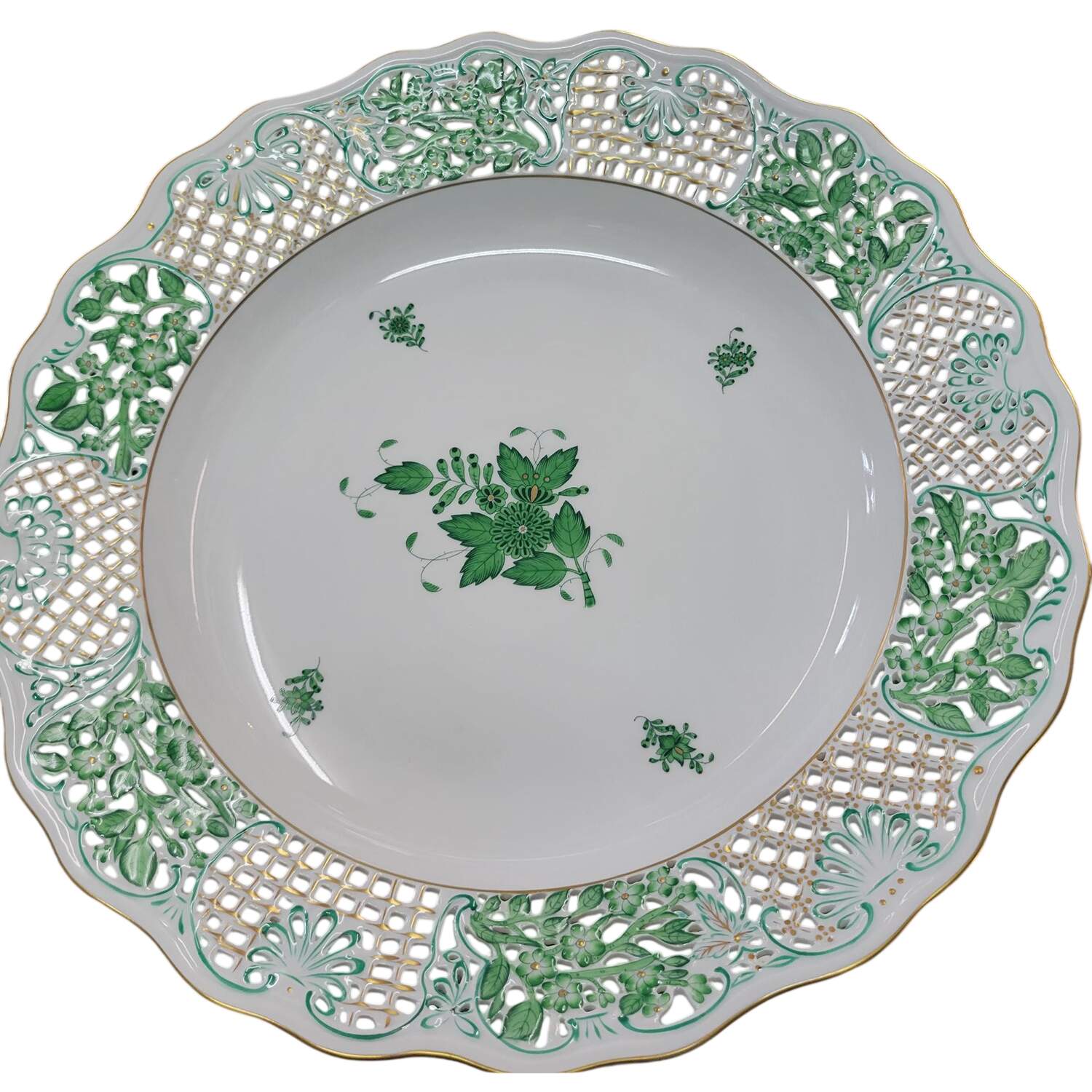 Chinese Bouquet Green (AV) Utility Tray by Herend-1