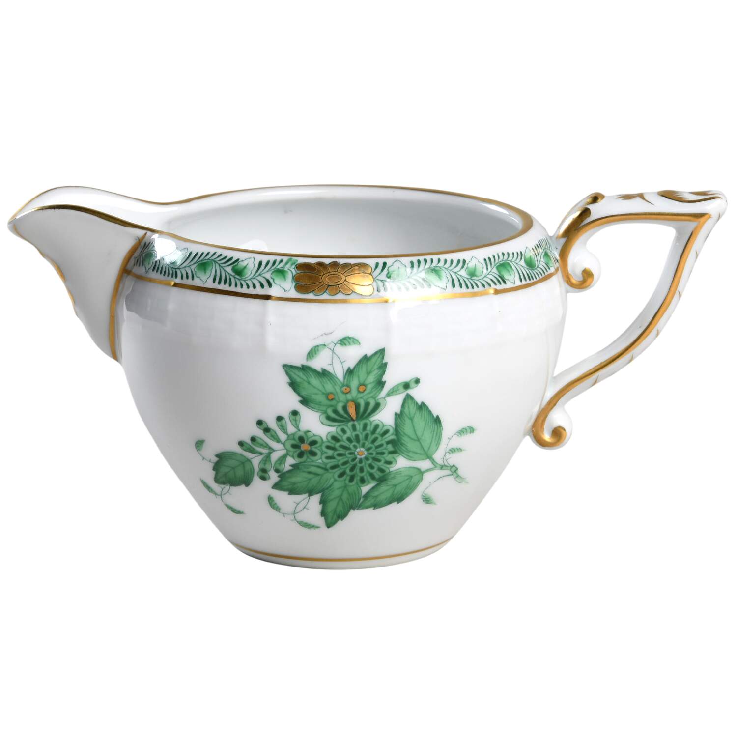 Chinese Bouquet Green (AV) Creamer by Herend-1