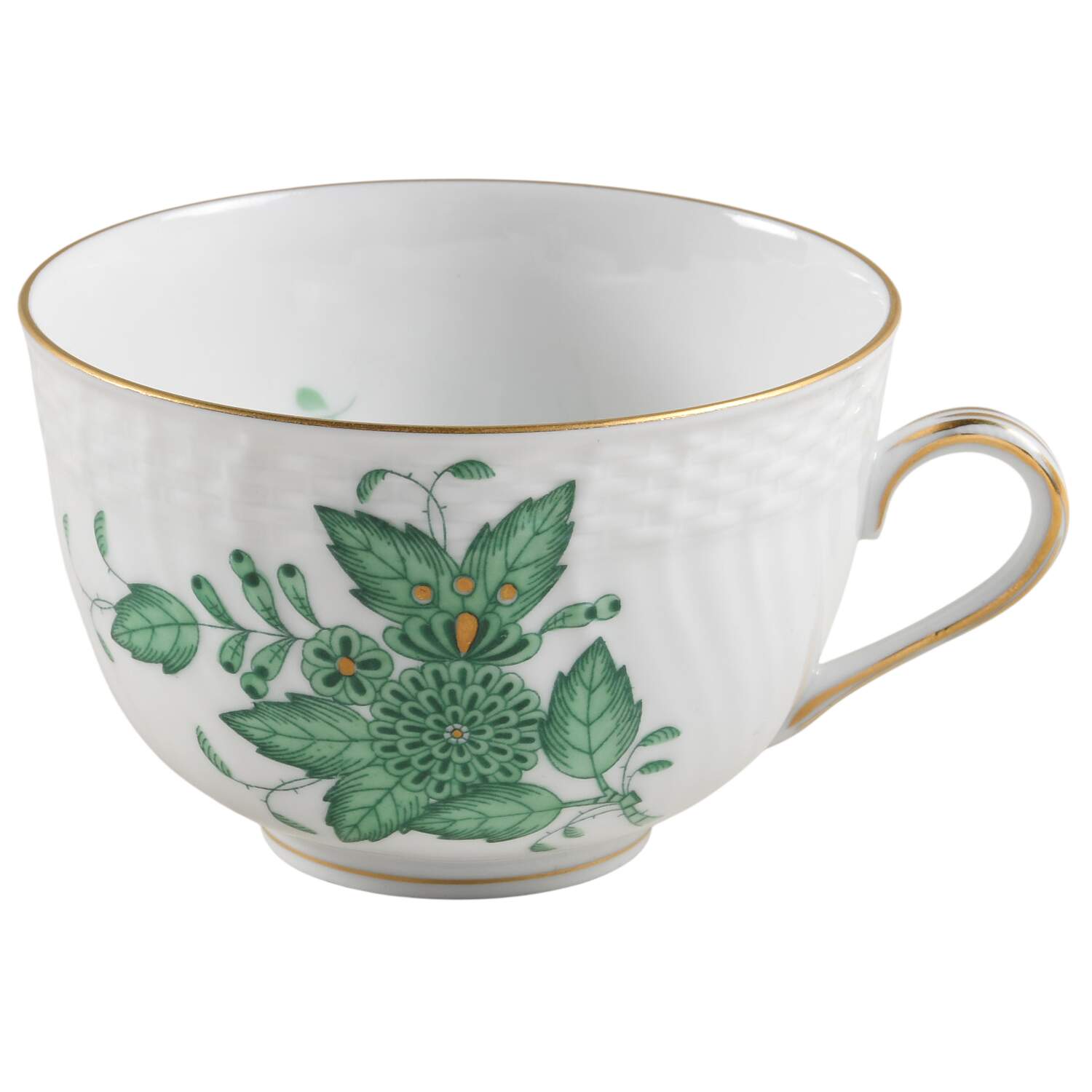 Chinese Bouquet Green (AV) Flat Cup by Herend-1