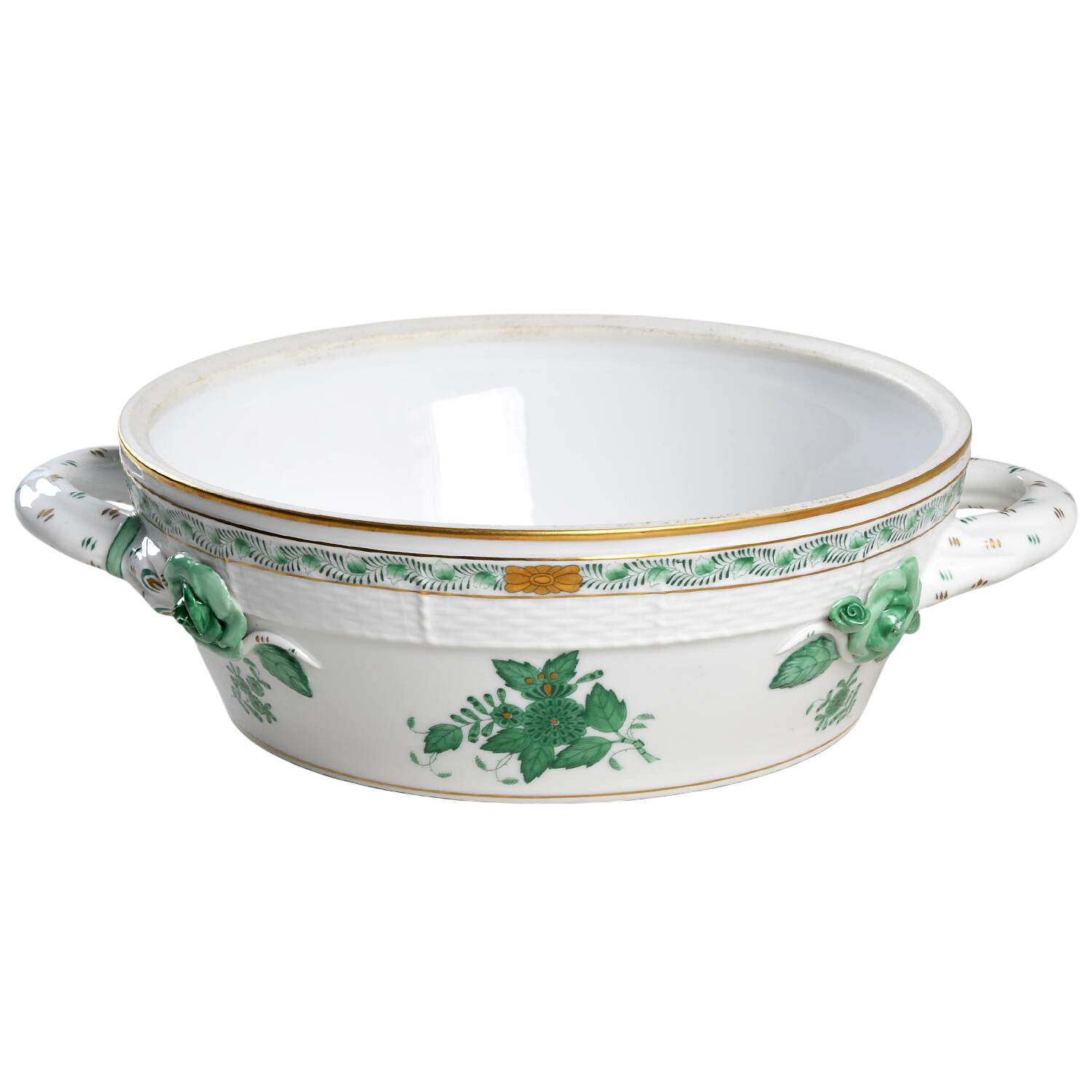 Chinese Bouquet Green (AV) Round Vegetable No Lid by Herend-1