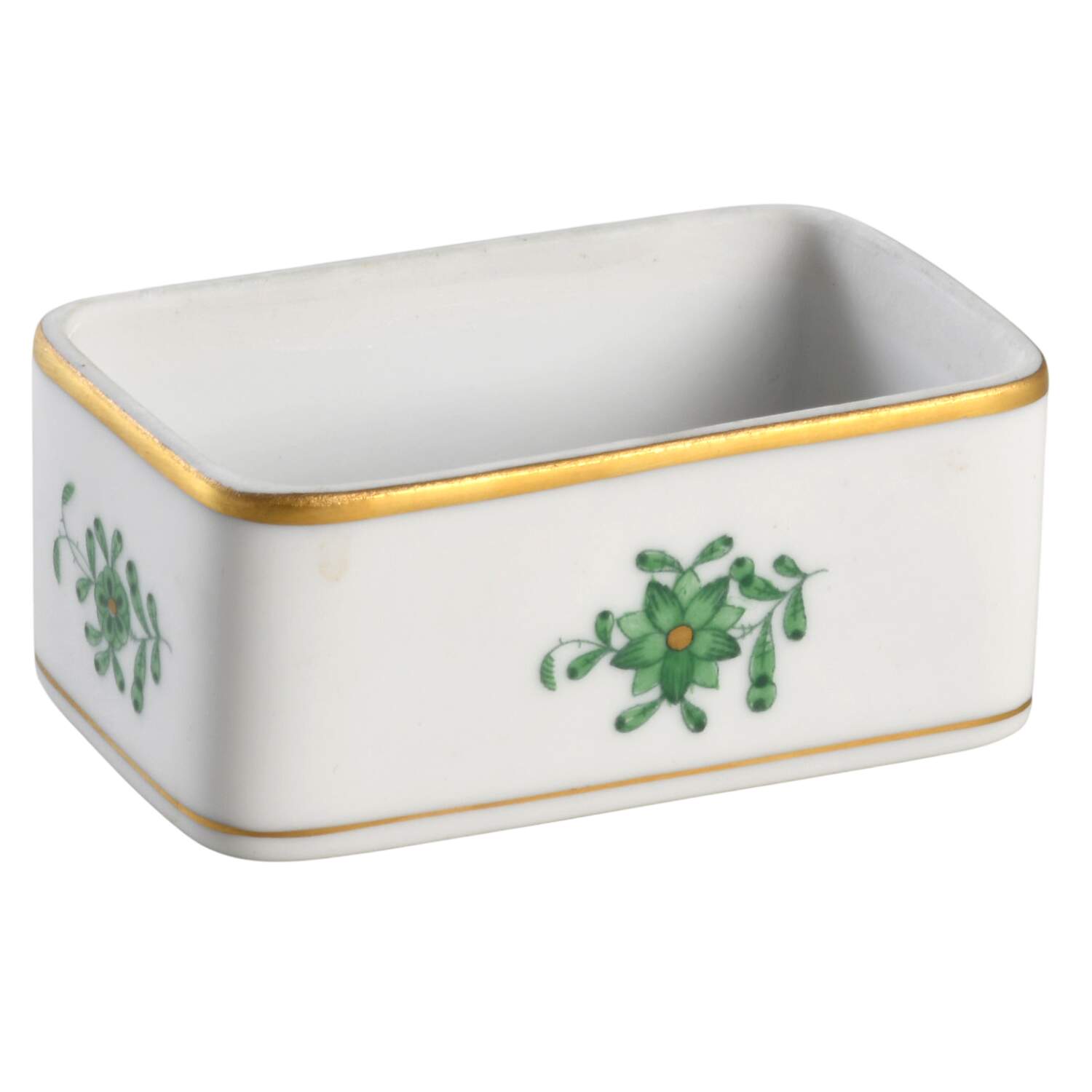 Chinese Bouquet Green (AV) Trinket Box No Lid by Herend-1