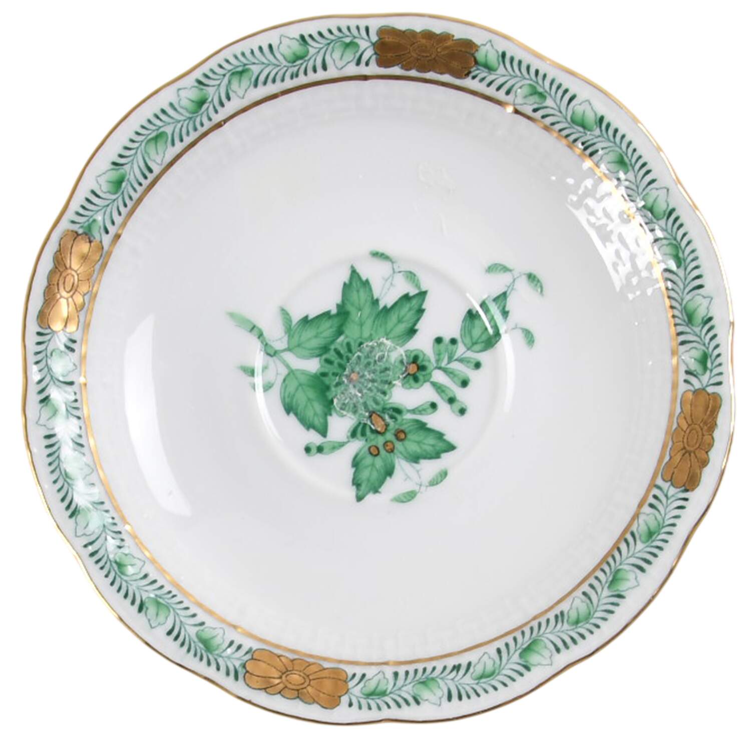 Chinese Bouquet Green (AV) Saucer for Footed Demitasse Cup by Herend-1