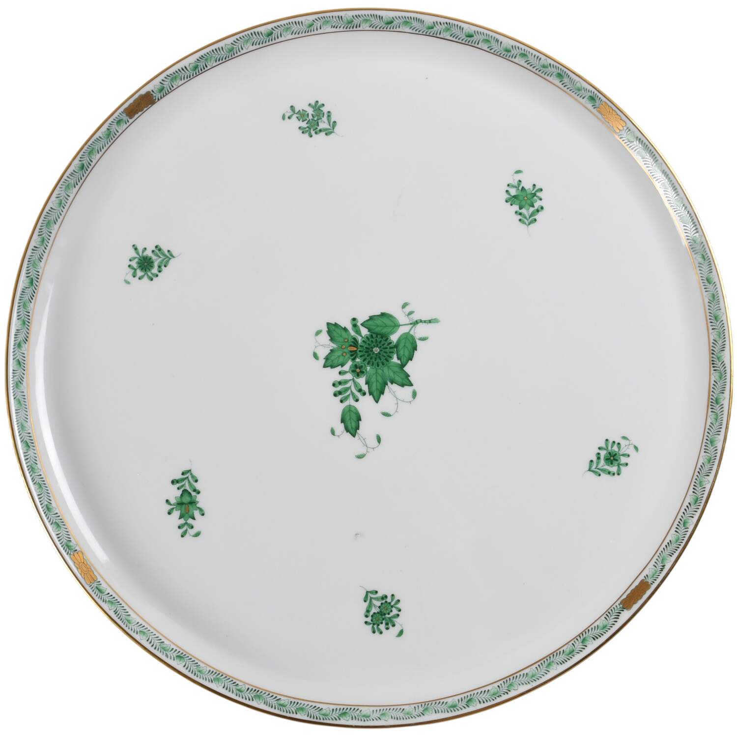Chinese Bouquet Green (AV) Tray for 7 Piece Hors D'Ouevre Set by Herend-1
