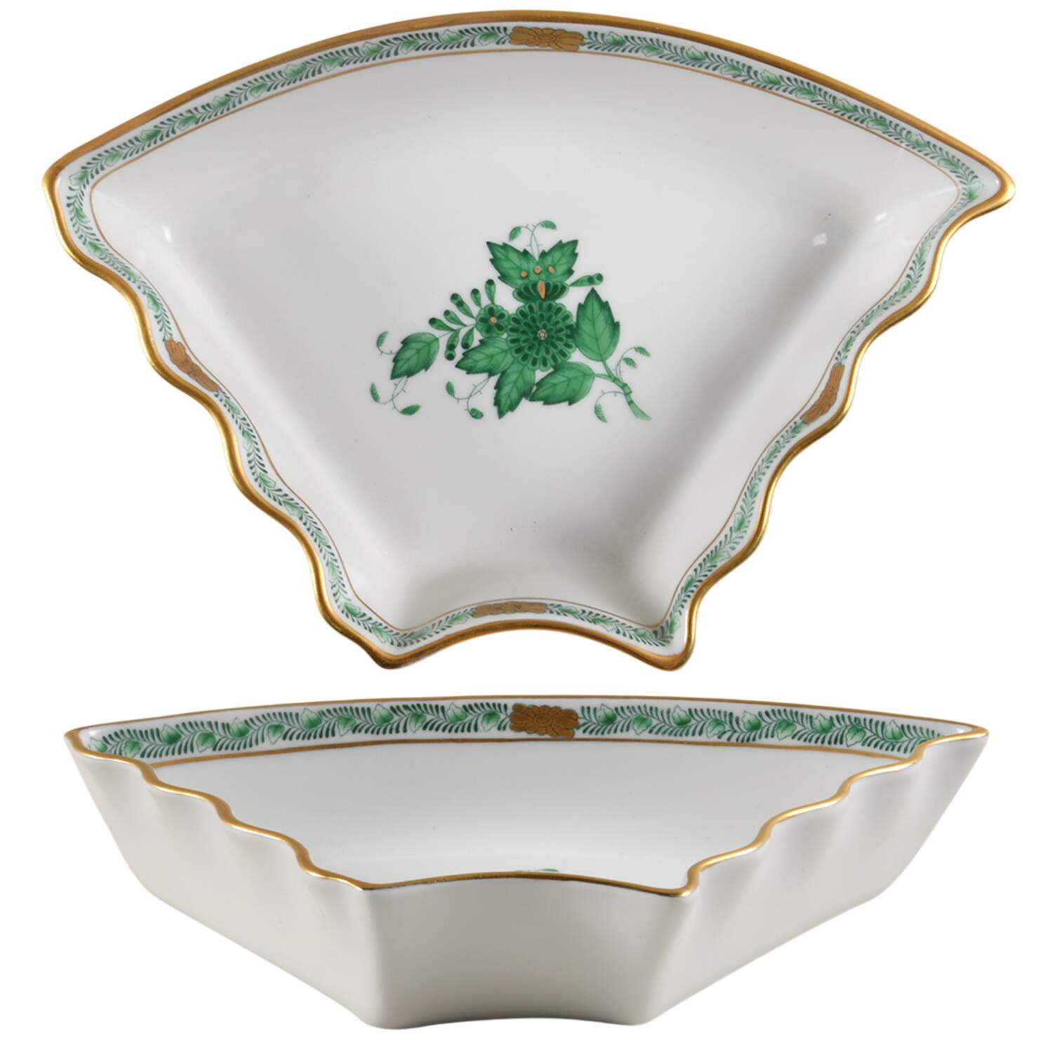 Chinese Bouquet Green (AV) Individual Side Section for 7 Piece Hors d'Oeuvre by Herend-1
