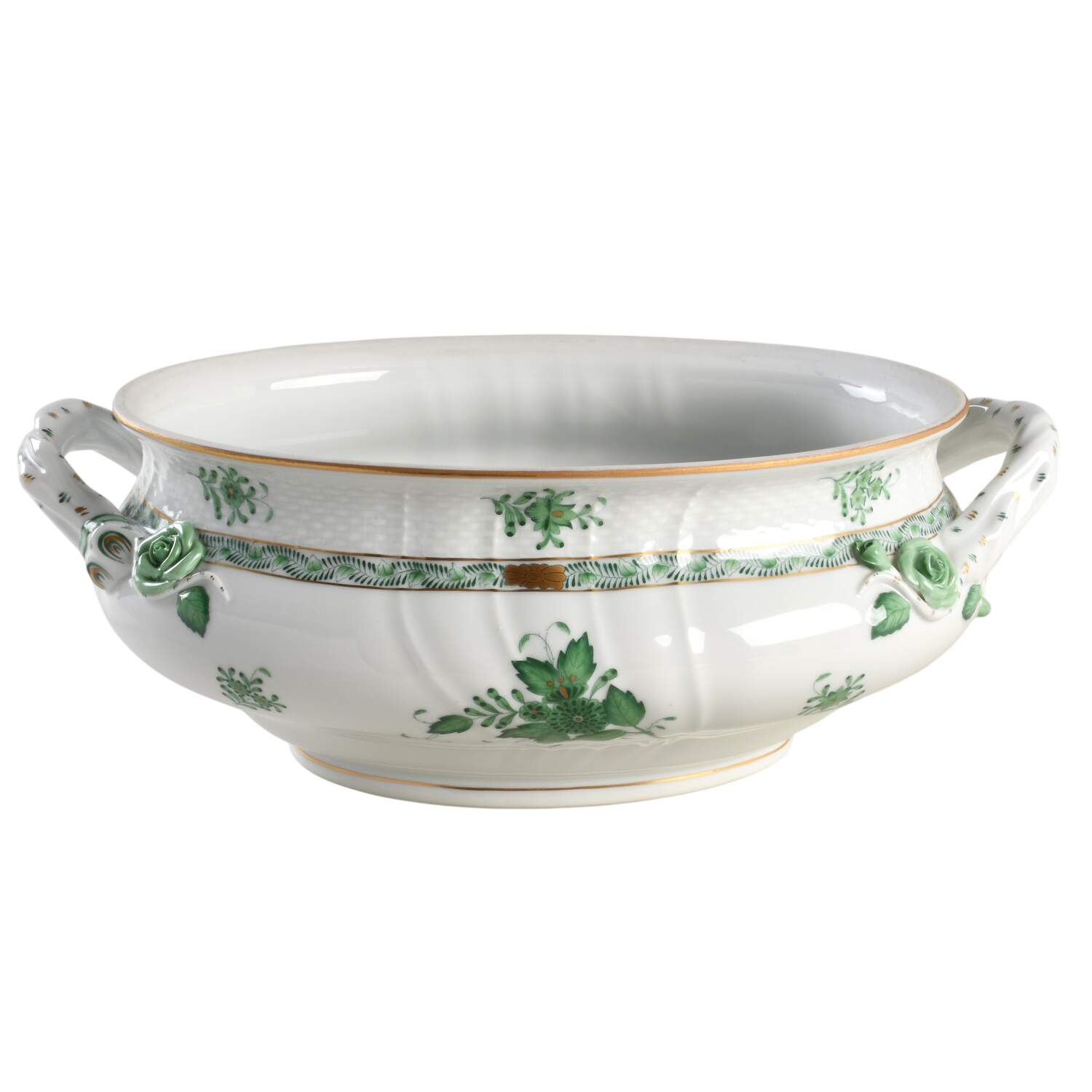 Chinese Bouquet Green (AV) Tureen No Lid by Herend-1