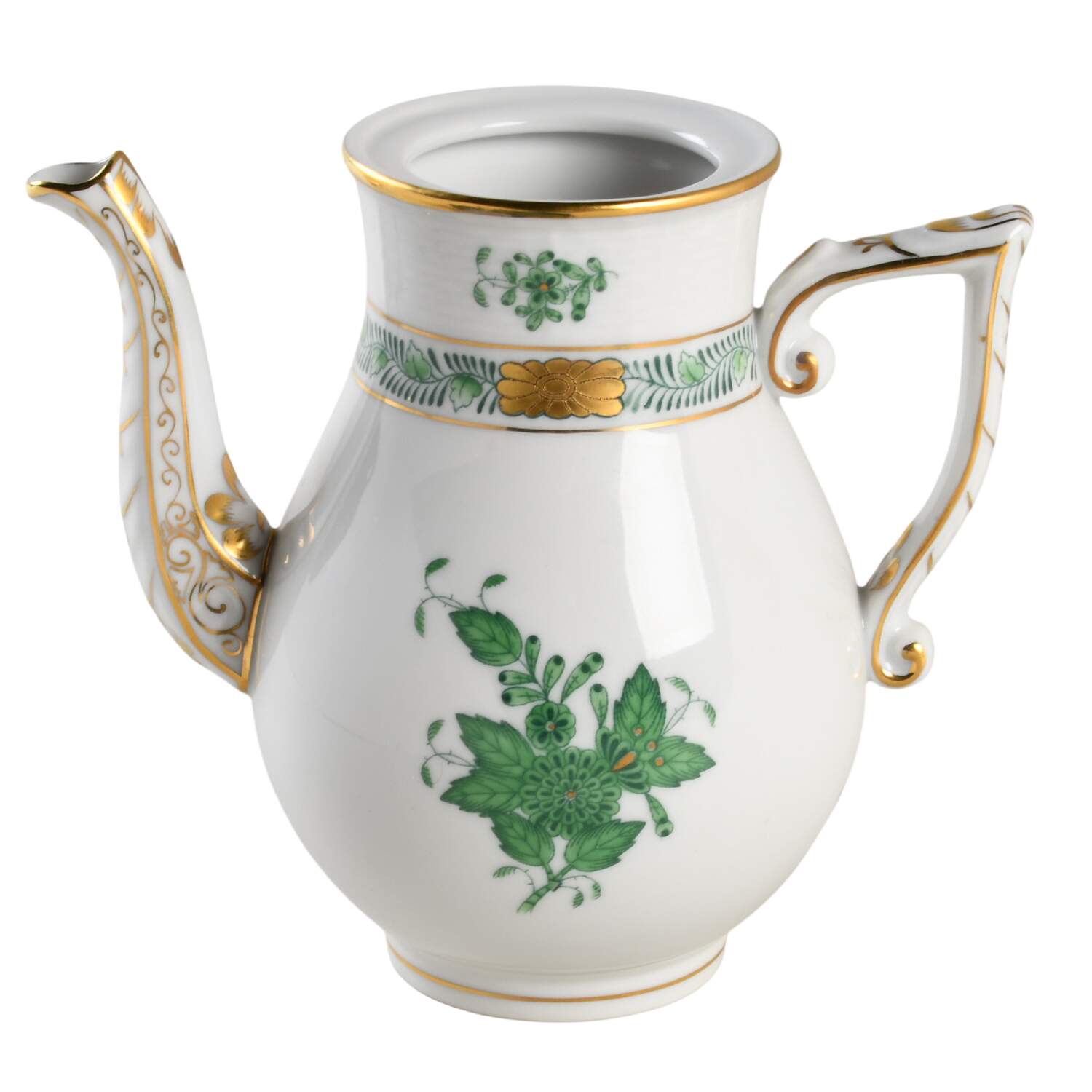 Chinese Bouquet Green (AV) Individual Coffee Pot No Lid by Herend-1