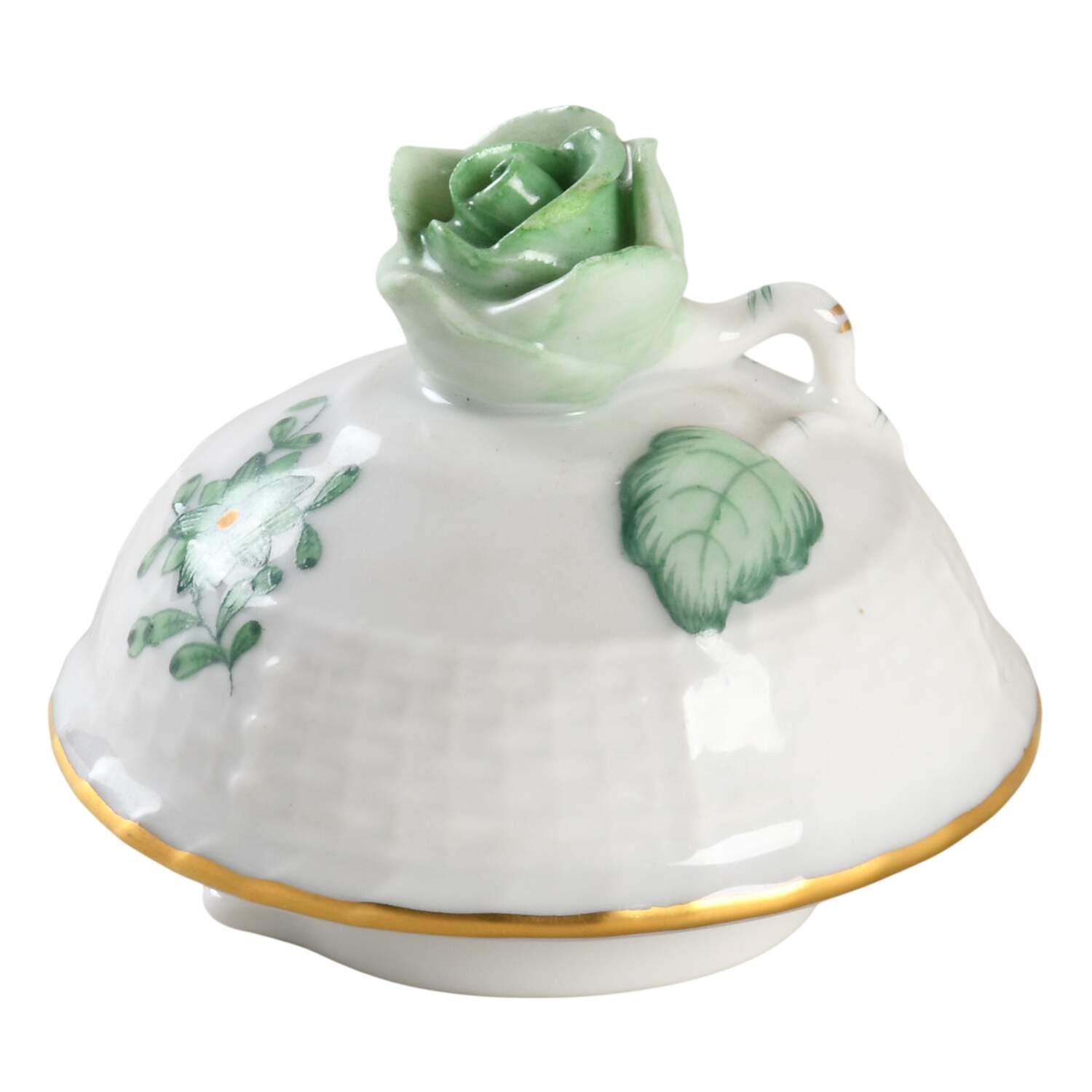Chinese Bouquet Green (AV) Lid for Individual Coffee Pot by Herend-1